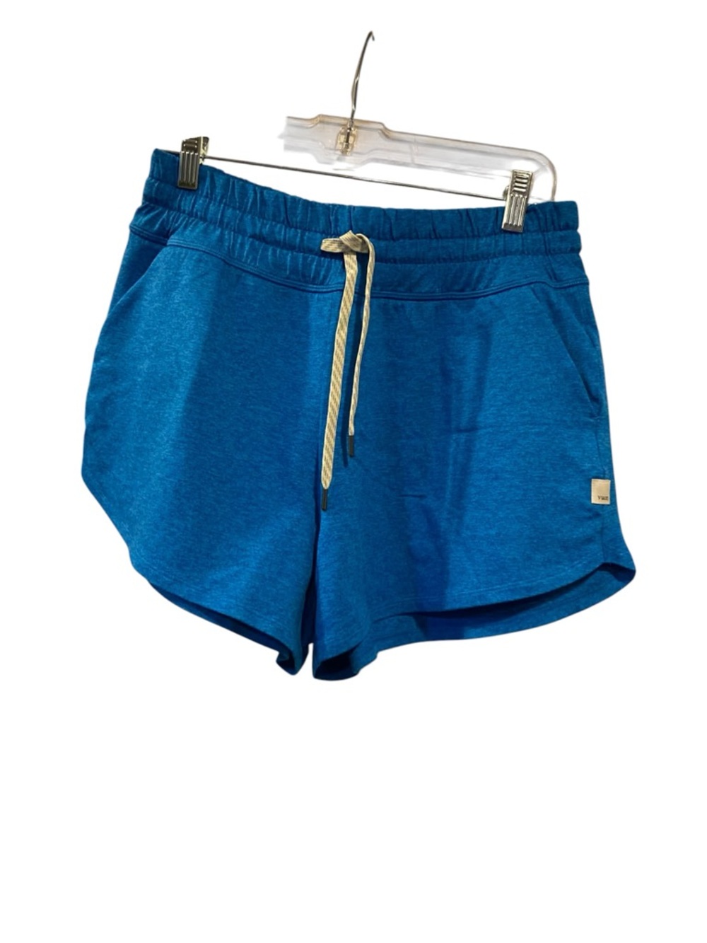 Vuori Blue Athletic Drawstring Shorts with Cream Drawcord